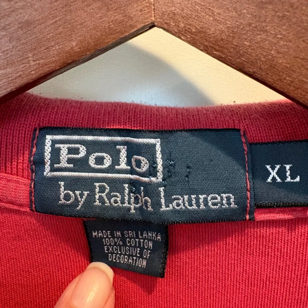 Polo Ralph Lauren Polo Shirt Mens XL Red Green Pony Cotton Short Sleeve Classic‎